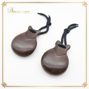 フラメンコ 小物 パリージョ カスタネット ブラウン系 楽器 小道具 舞台 イベント ベア 両手 茶 黒 木 木製 シンプル 練習 レッスン ダンス小物 パフォーマンス フラメンコ用品