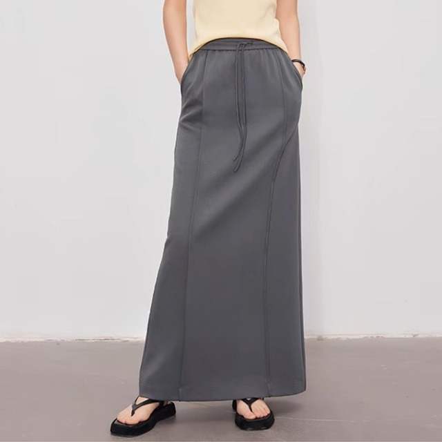 relaxed drawstring waist skirt  00250