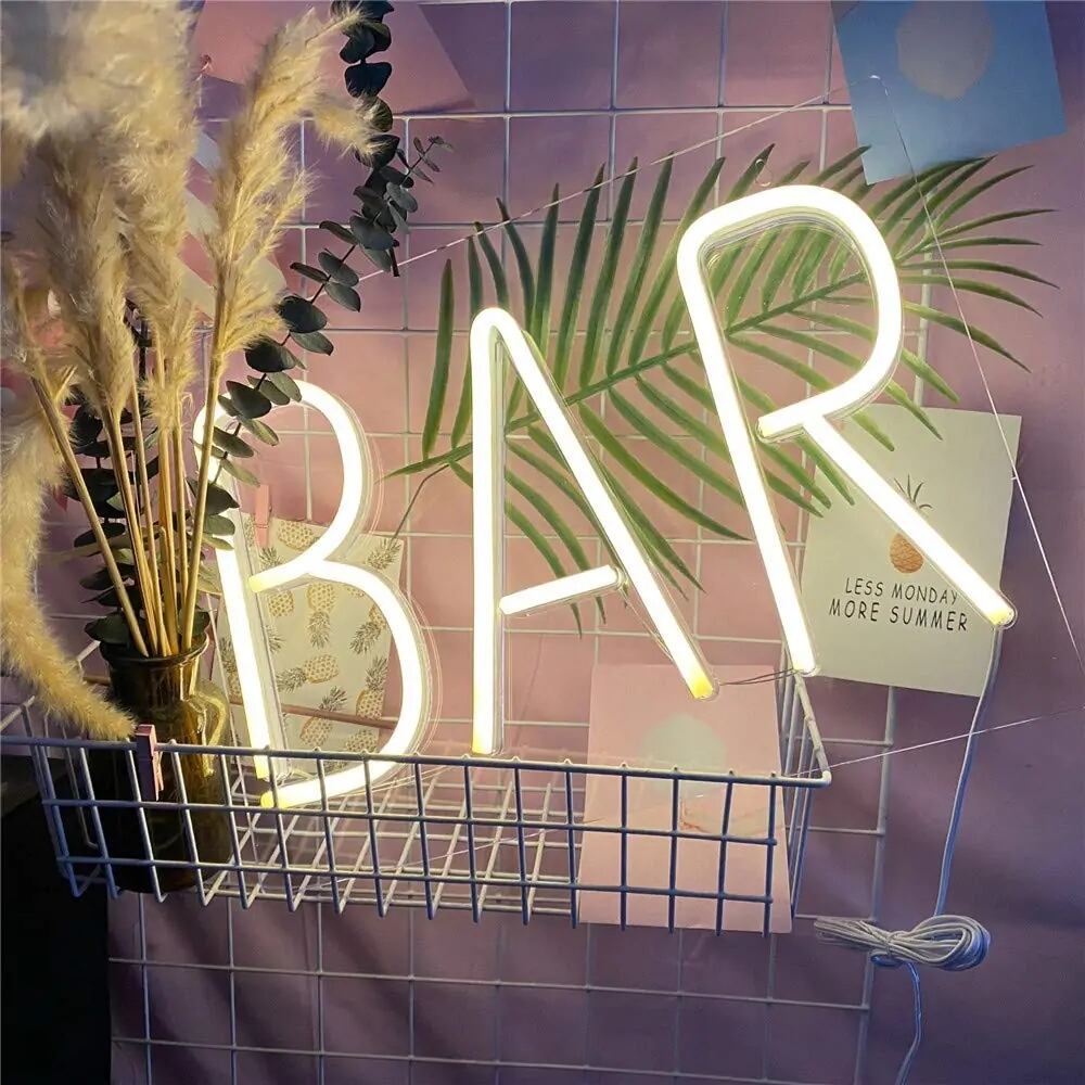 ネオンサイン BAR LED ネオンレターライト アート 壁装飾 USB ネオンサイン BAR LED ネオンレターライト アート 壁装飾 USB