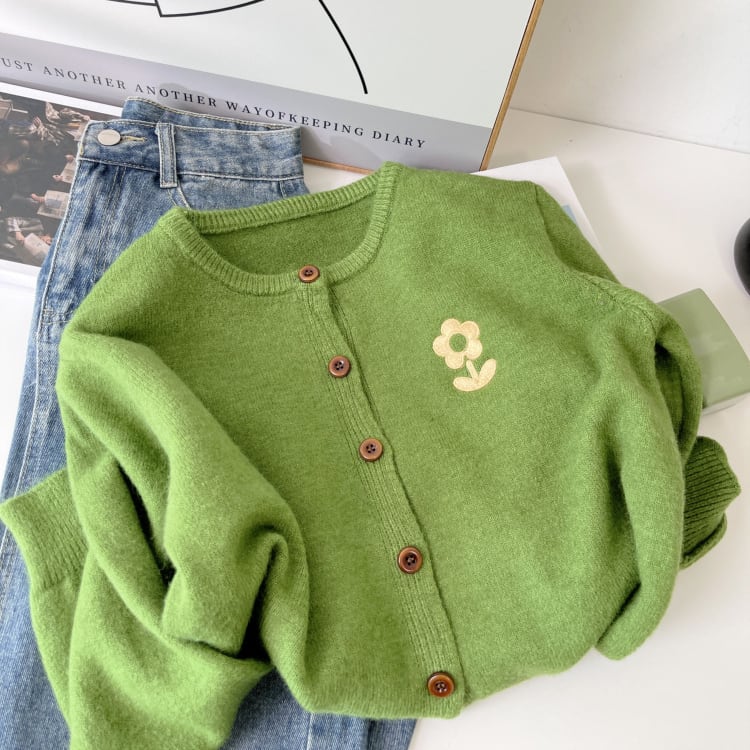 【outer】刺繍ニットカーデ M33295