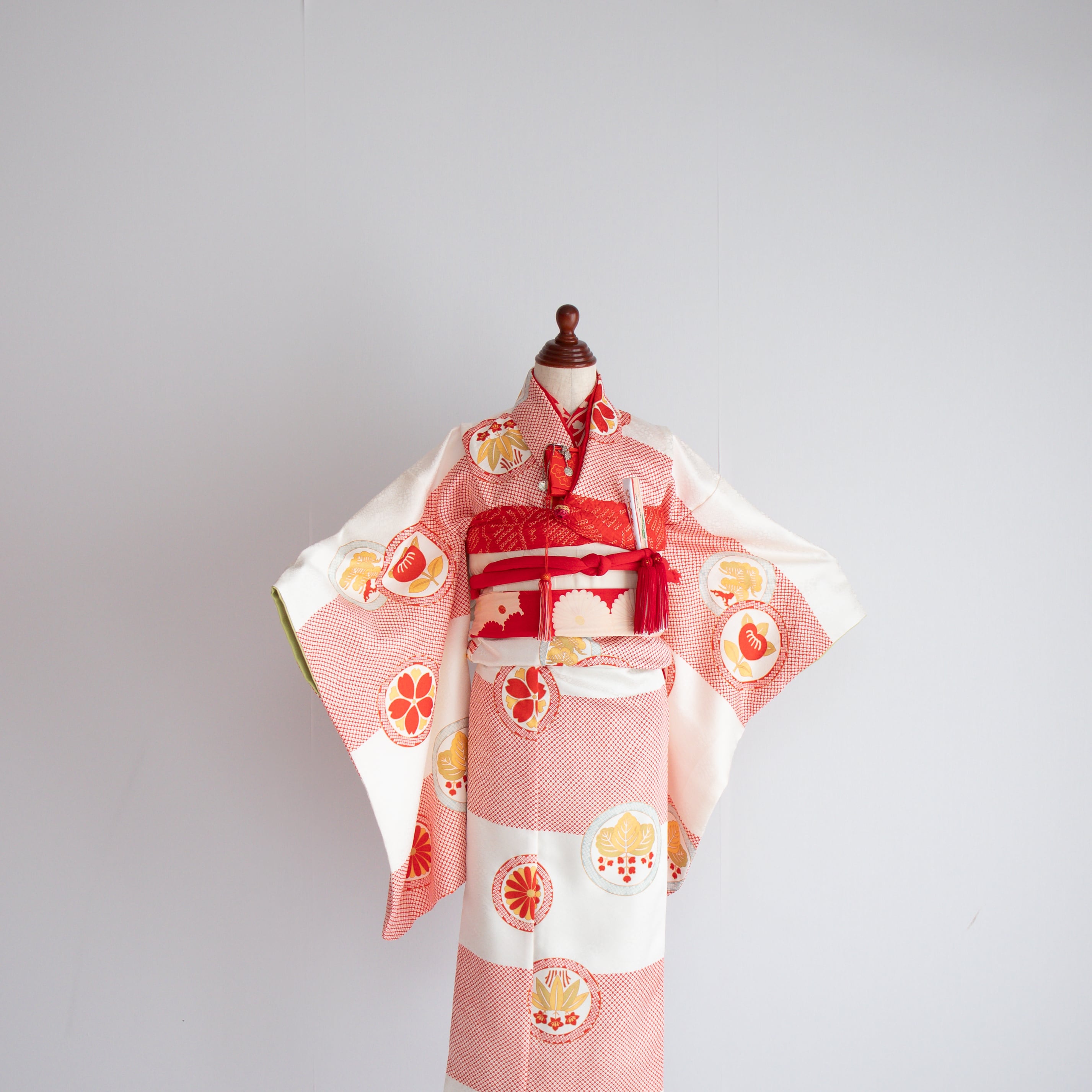 女の子帯style『鹿の子絞りと花紋』/S7002(対応身長目安 約118㎝〜130㎝)