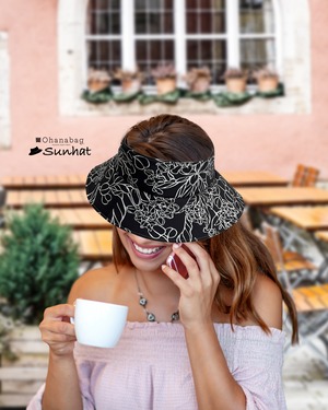 【Hawaiian_OhanaSunHat|サンハット】<プルメリアブラック>