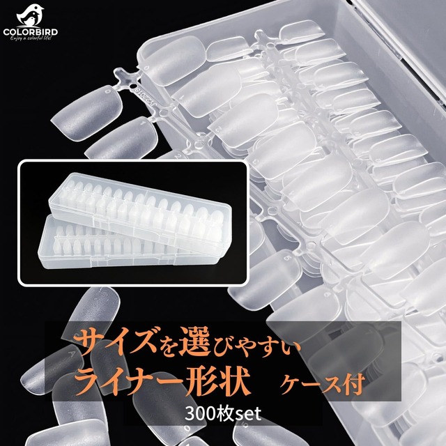 COLORBIRD ネイルチップ 超薄 ショート クリア サンディング 自然なフィット感 つけ爪 (ポイントM2, 300pcs)