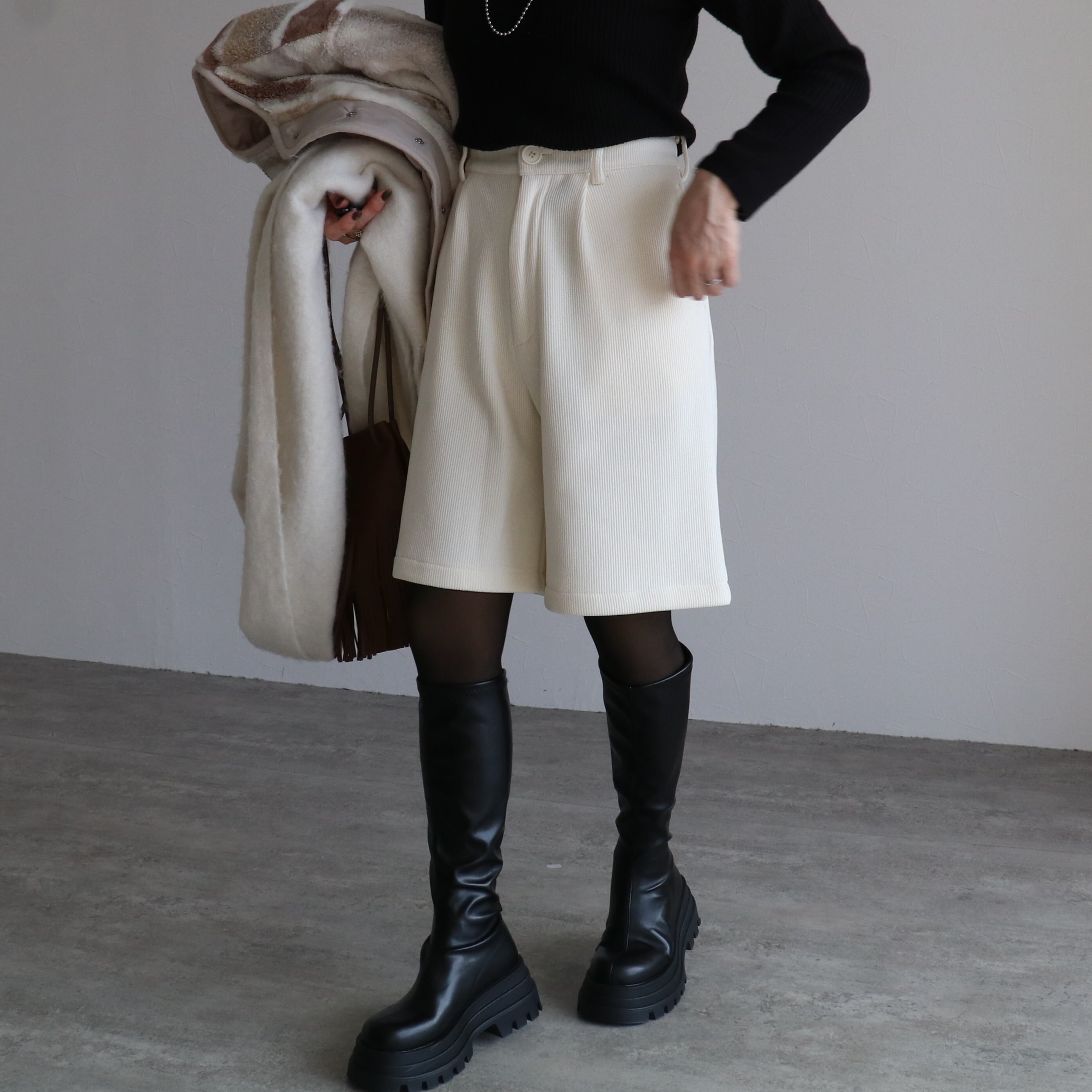 裏フリースボンディングショートパンツ※一部予約商品です※【y2858-z