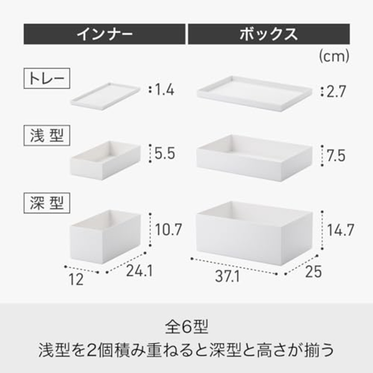 ライクイット (like-it) 小物をスッキリひとまとめにできる万能 収納ボックス タイディアップボックス インナートレー TD-03 グレー 小物収納 棚収納 ツールボックス オープンラック
