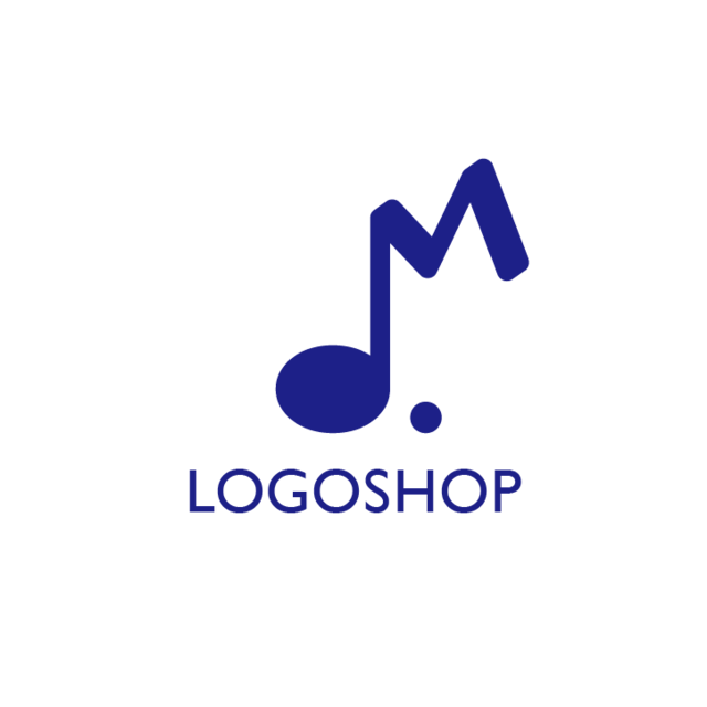 音符ミュージックm アルファベット M 音楽 楽器 教育 スクール 学習塾 習い事 カルチャー ロゴ作成 購入 販売 デザインで選ぶならロゴショップ