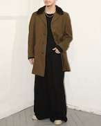 ~70s THE BLACK DEVIL Boa-Collar Wool Heavy Coat