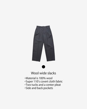 Wool wide slacks