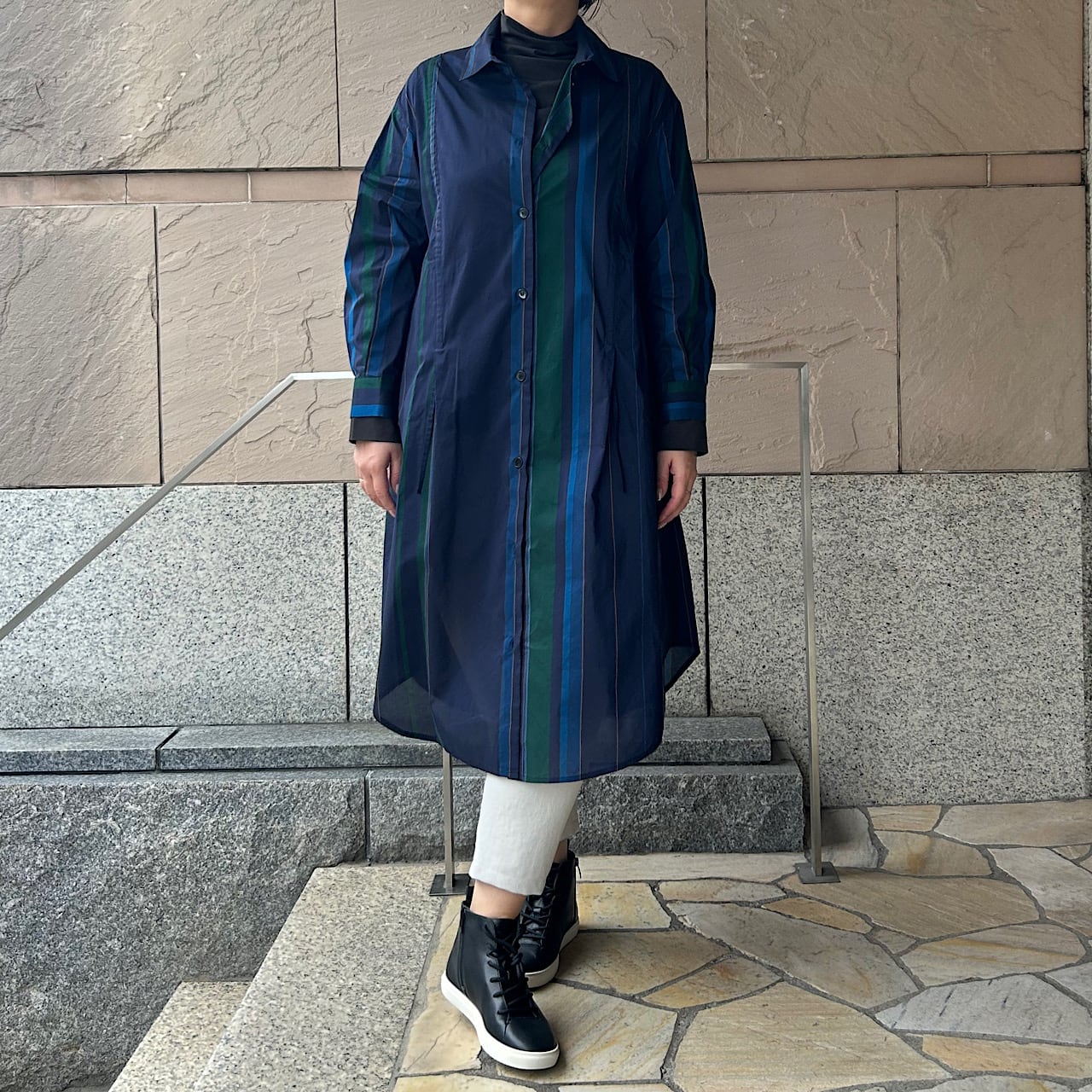 【ケイコキシ】ジップアップジャガードワンピース　日本製 ケイコキシ】ジップアップジャガードワンピース 日本製 - メルカリ