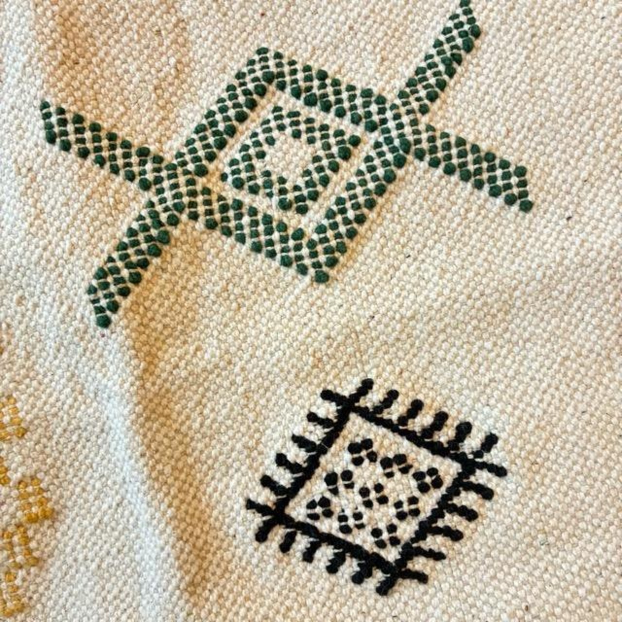India Hand woven cushion cover　45×45cm 2type　インド　手織りのクッションカバー　全2種　ホワイト　ナチュラル　トライバル　民族　メール便　
