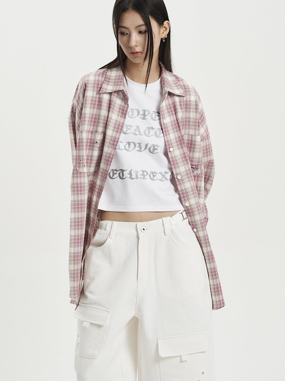 再入荷！☆aespa カリナ 着用！！【SETUP-EXE】OVER CHECK SHIRT