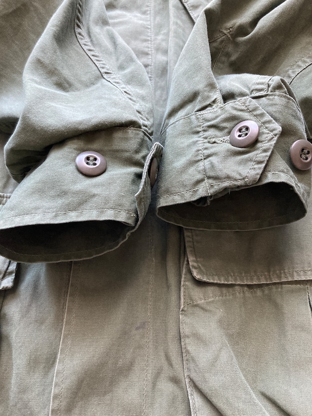 US ARMY ジャングルファティーグ ジャケット 3rd 60s ノンリップ コットンポプリン ミリタリー ヴィンテージ古着 S/R 画像2