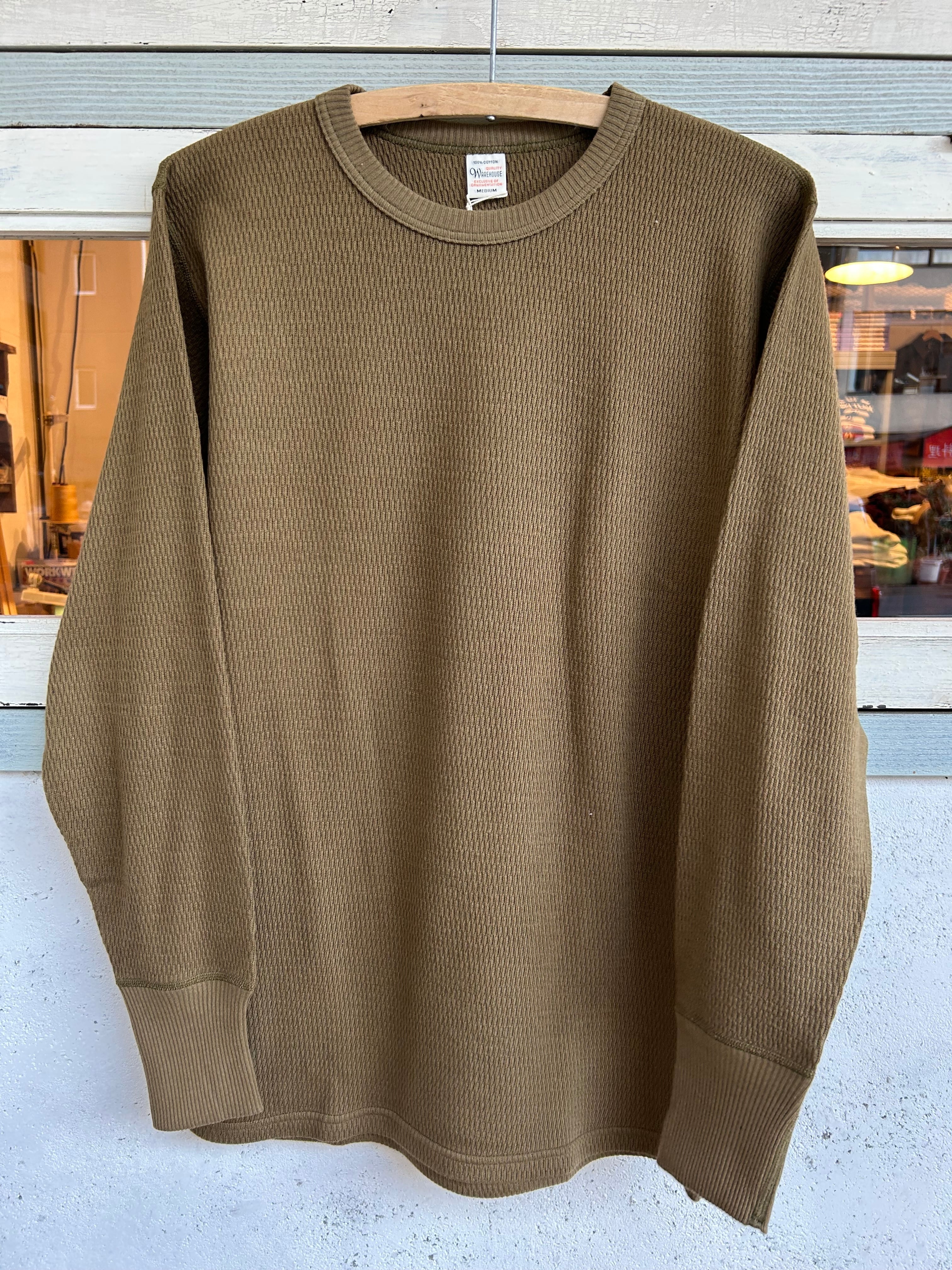WAREHOUSE 5903 4本針クルーネックワッフル長袖T | union online shop