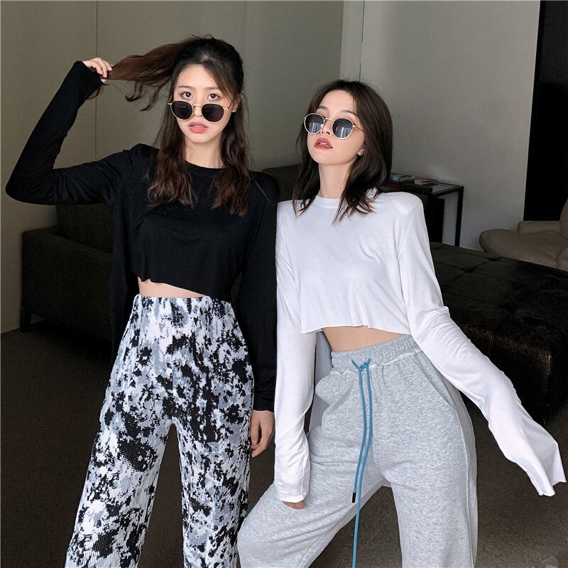 スプリングオータムブラックTシャツ トップス ロング 春物 秋物 1号婦人13293396936