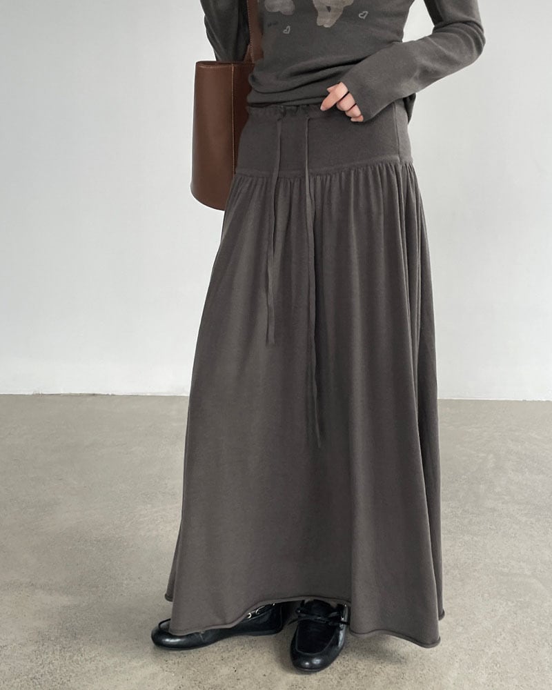 Frill Waist Knit Skirt