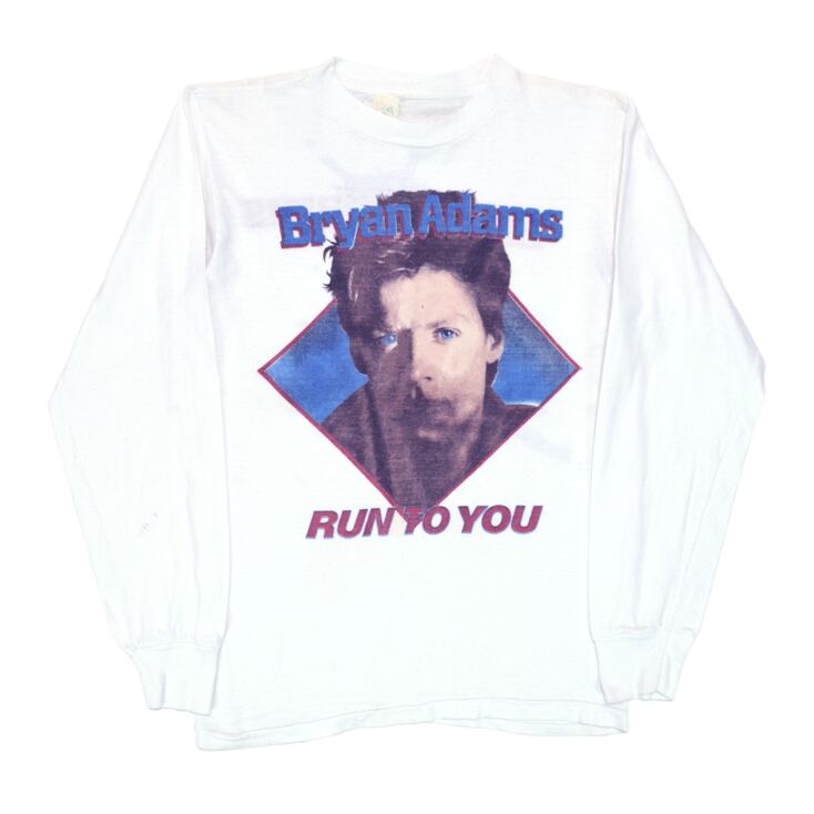 1985 BRYAN ADAMS ブライアンアダムス RUN TO YOU ヴィンテージTシャツ 【L】 @AAA1539