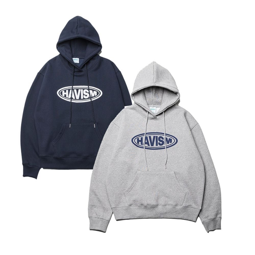 ハヴィズム　刺繍ロゴフーディー/EMOB LOGO HOOD(GREY)