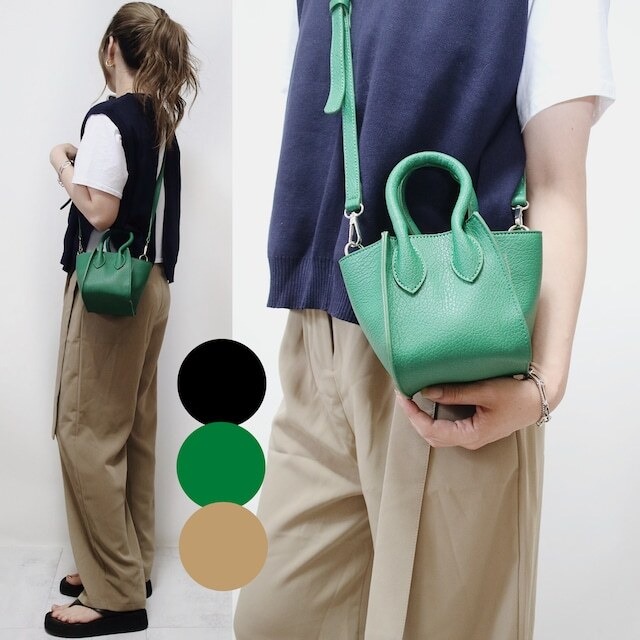 スクエアショルダーバッグ/ポーチ＆ベルト付き