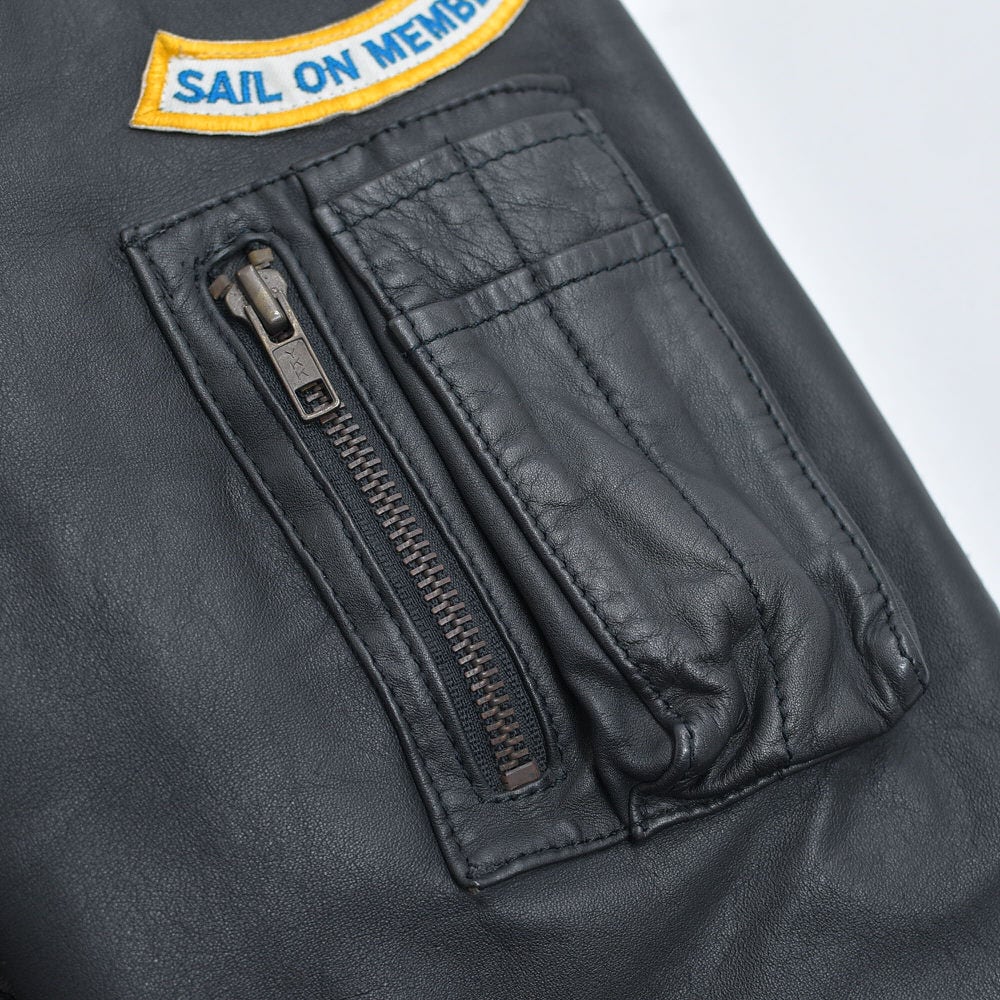 80s～ Steinerシュタイナー ブラックレザー ボンバージャケット