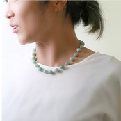 シンプル珠にトレンドを！翡翠眼鏡留めネックレス A貨翡翠 jd_ne1236