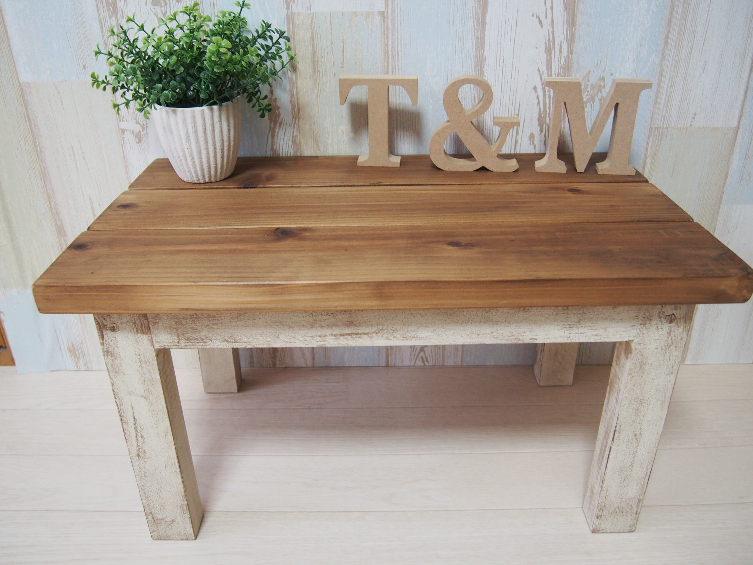 ホワイトシャビーアンティーク風カウンターデスク ハンドメイド