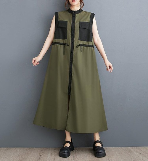 大きいサイズ レディース ノースリーブ　ワンピース　ロング　春夏 秋 新品