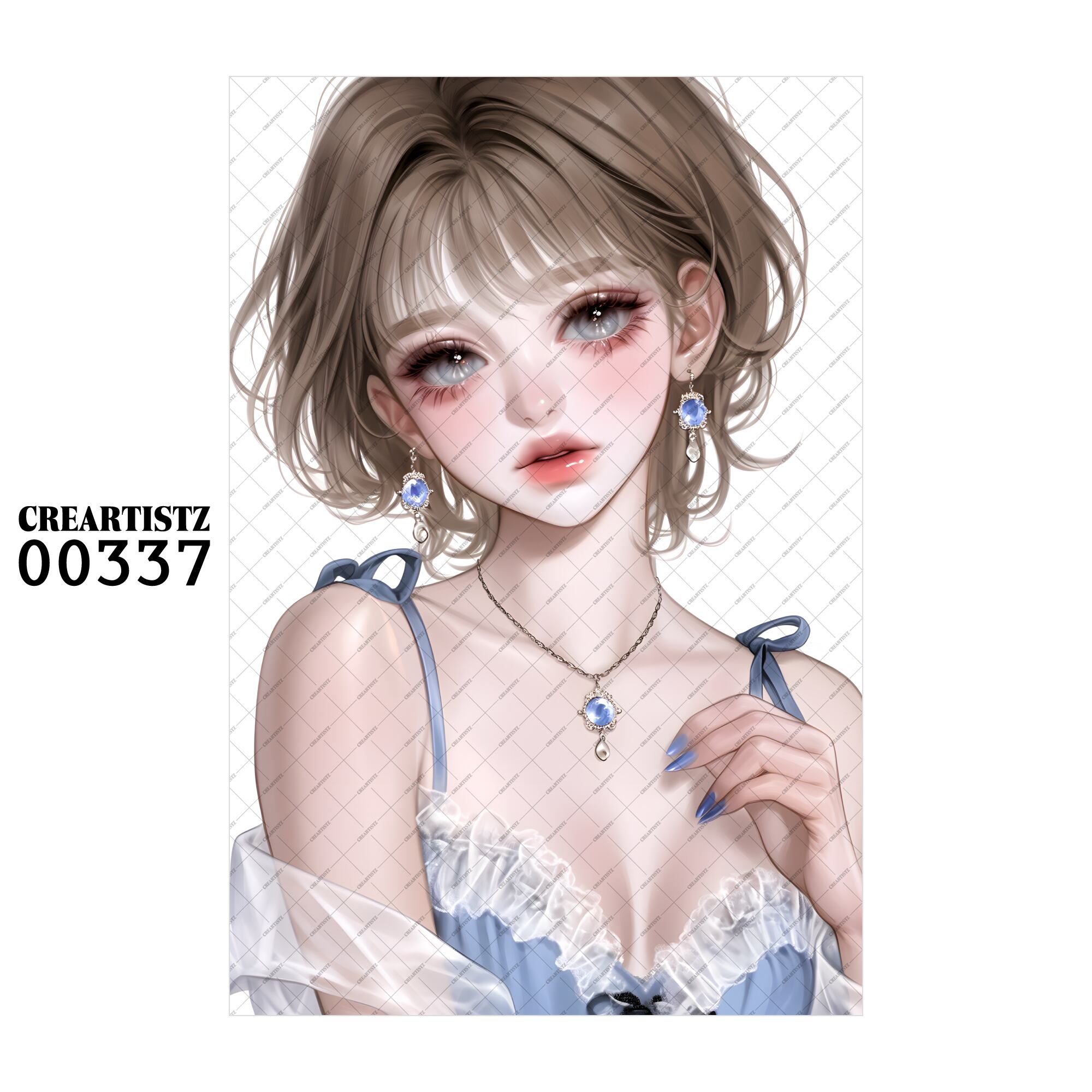 00337 ガール キュート オリジナル ペーパー/ステッカー 4枚セット CREARTISTZ