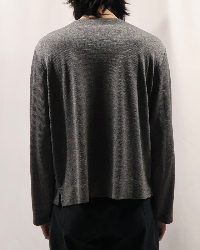 box silhouette crew neck cardigan