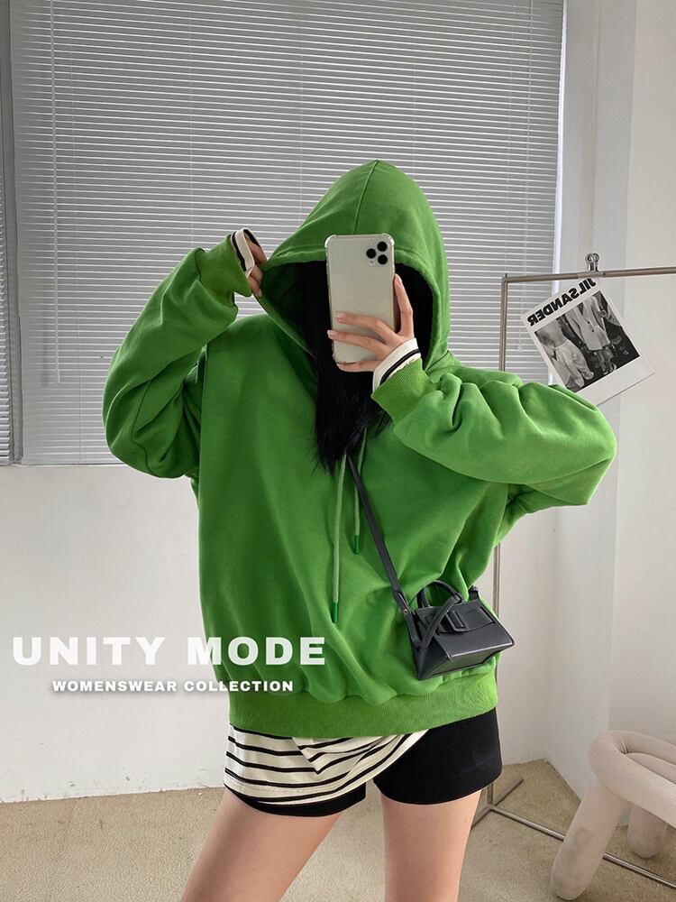 スタイルプルオーバー セーター レディースオータムカジュアルルーズフードジャケット ロング 秋物 ビッグFスモールZ韓国55443879195