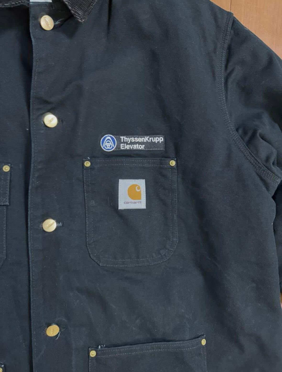 稀少 Carhartt 00s メキシコ製 企業ロゴ ダック ミシガンチョアコート ブランケットライナー C01 BLK ブラック ビッグ ...