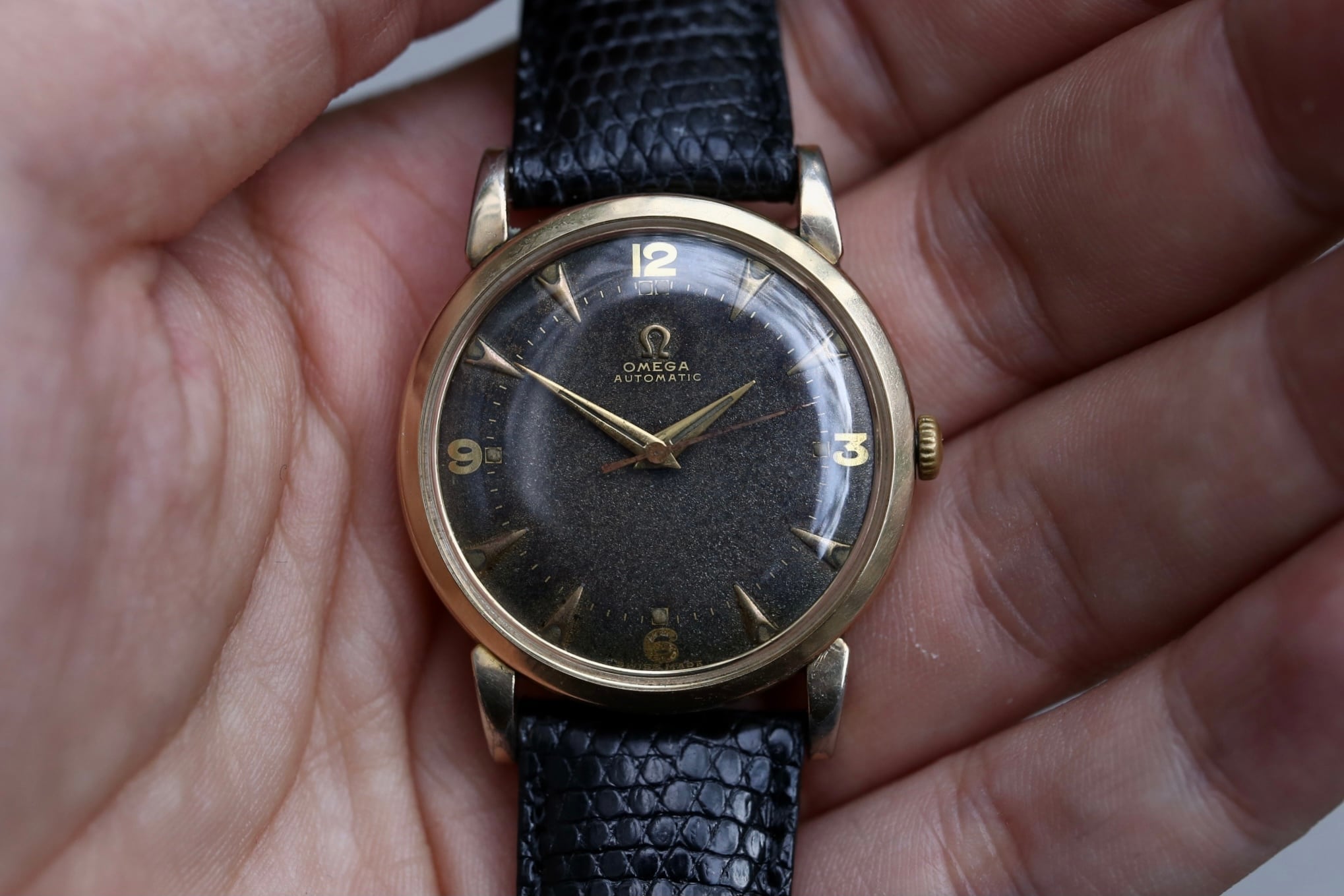 OMEGA】 1950's オメガ ノンネーム オリジナルブラックミラー ギルト