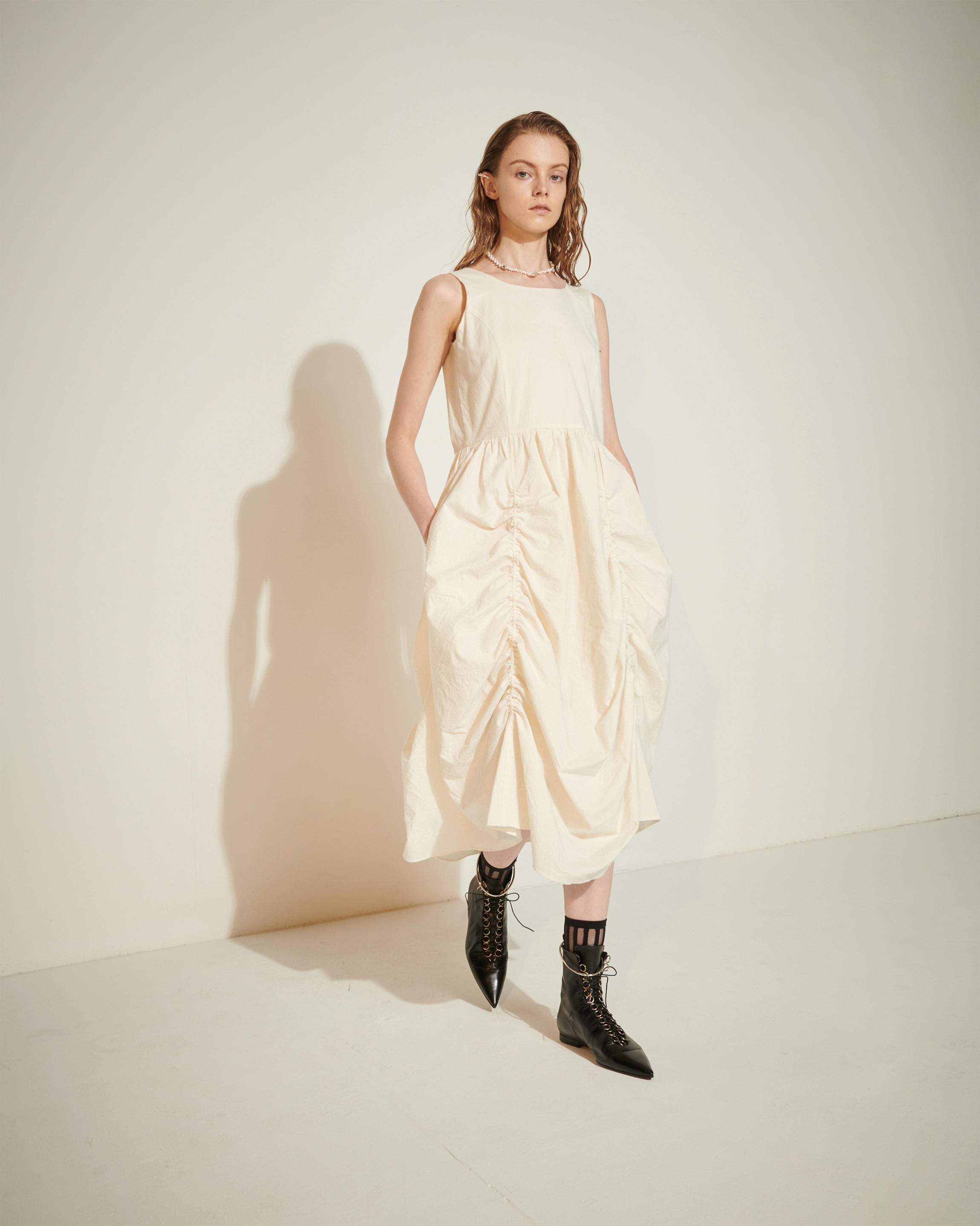 Tiered Sleeveless Cotton Dress