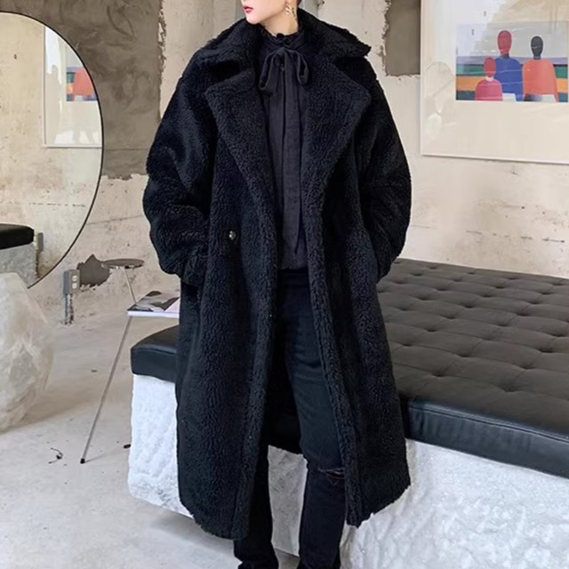 ムートンタッチ　ボアロングコート　2カラー　LB1624