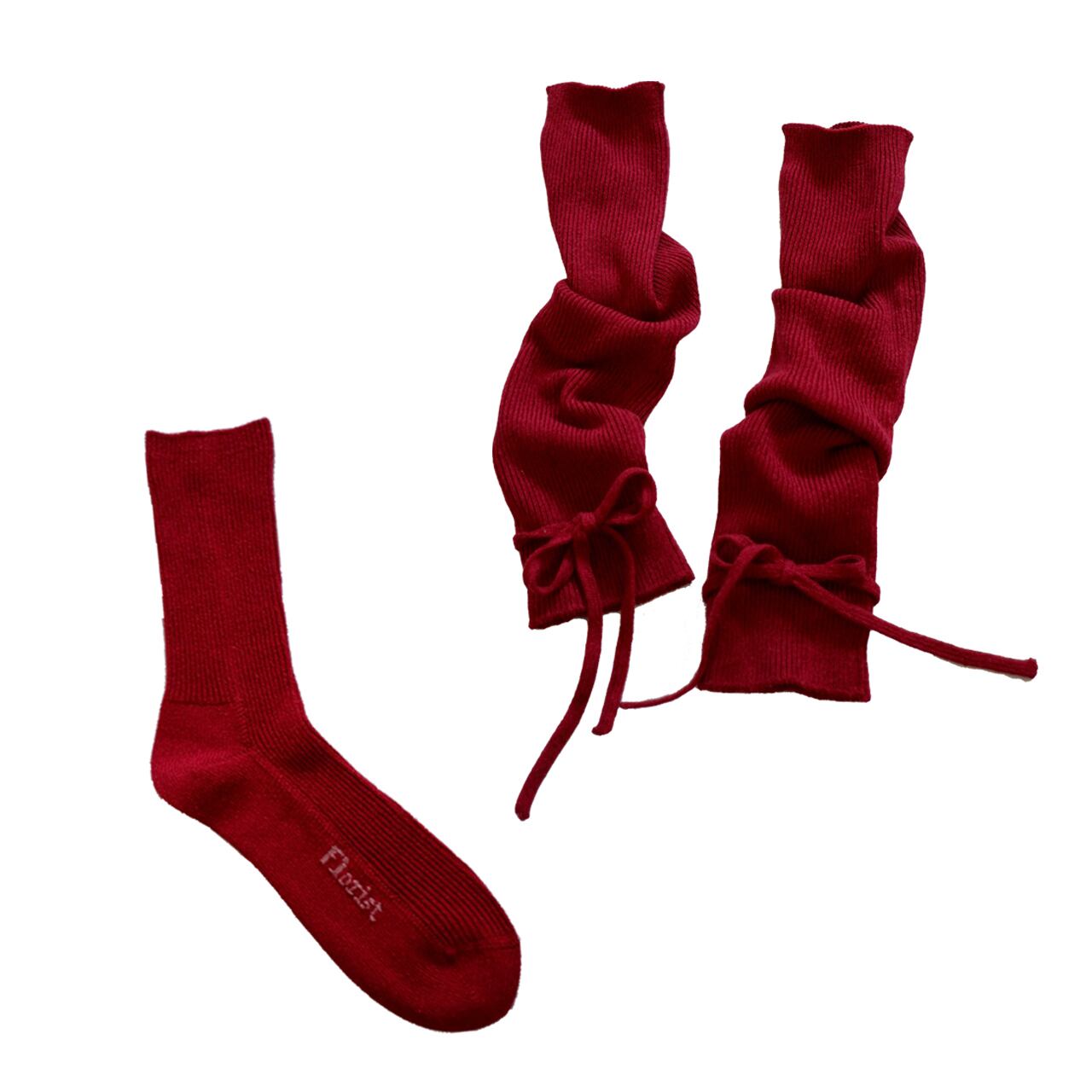 “ Florist “ leg warmers & socks SET col.anemone