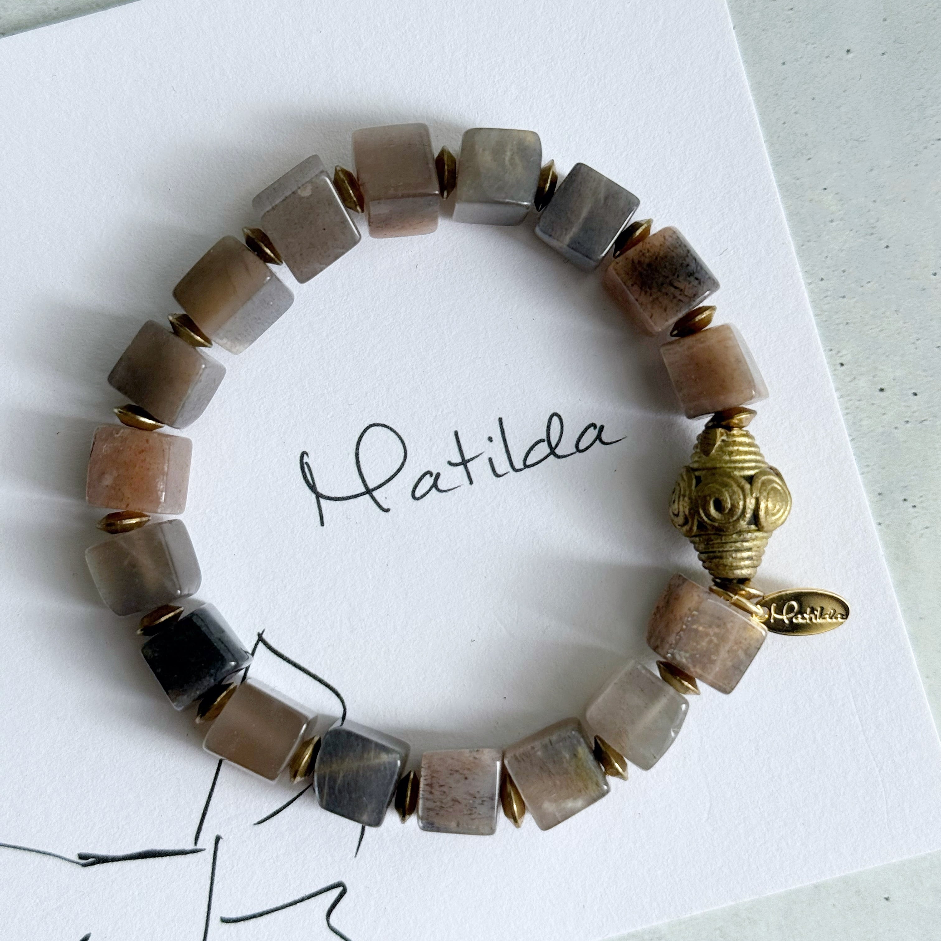 tumble bracelet(ブラックムーンストーン)