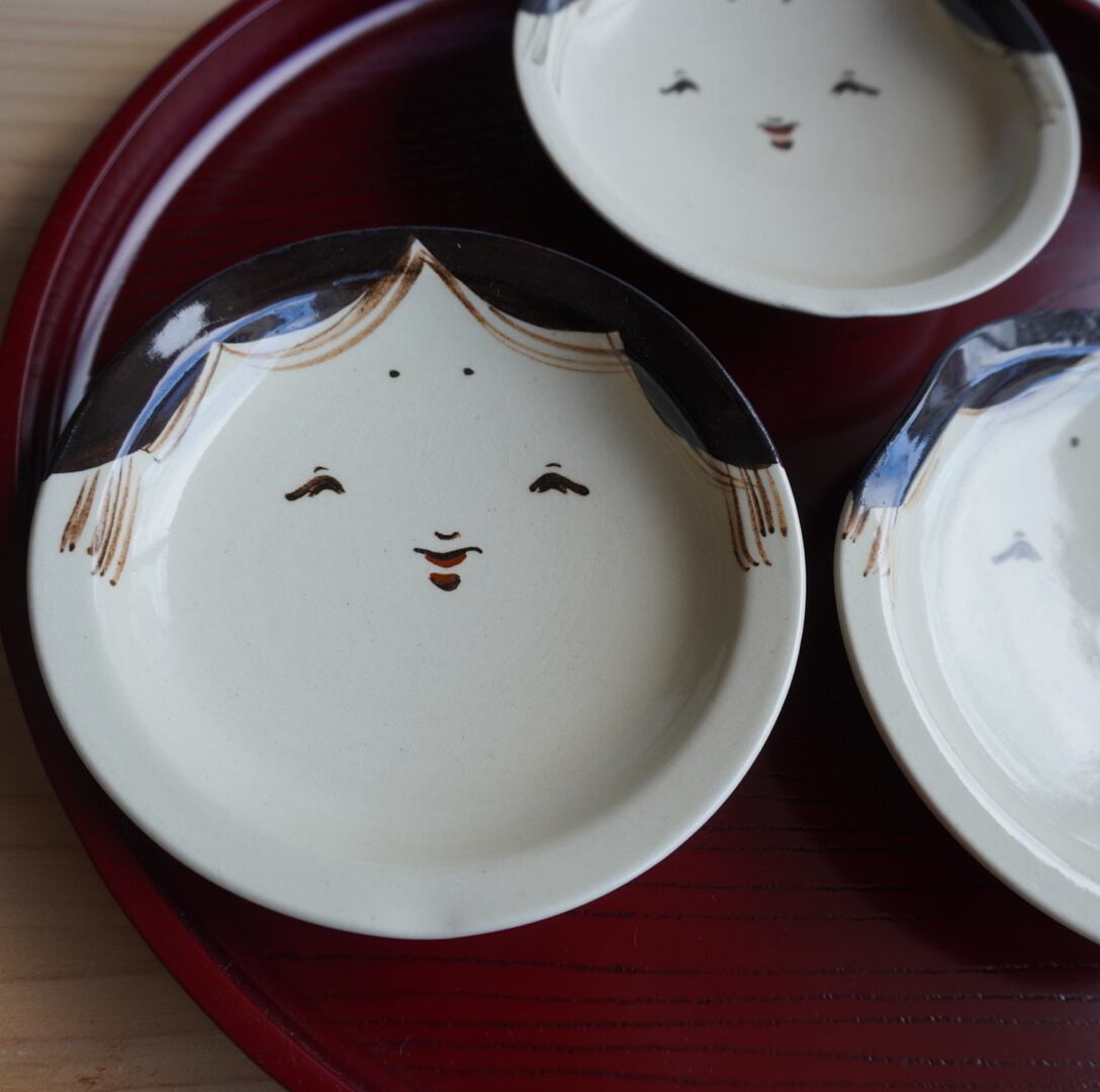 茶道具】浅見よし三造 お福銘々皿揃 | 茶道具・趣味の陶器 萬谷