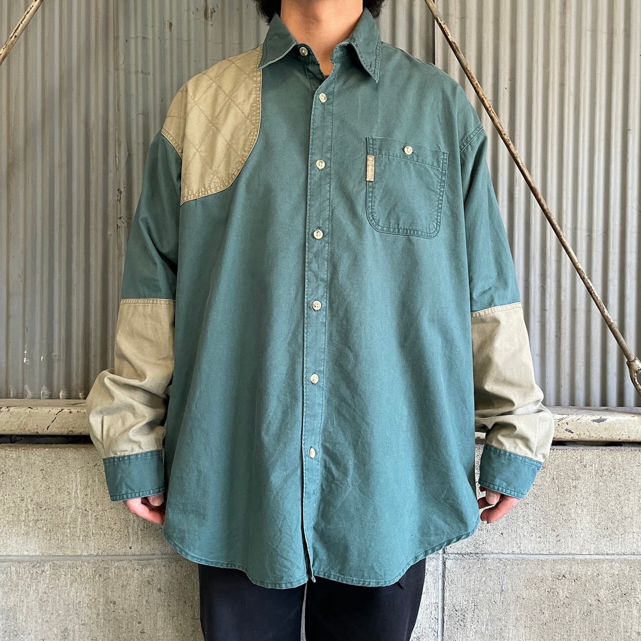 OLD Columbia コロンビア ハンティングシャツ オリーブ XXL