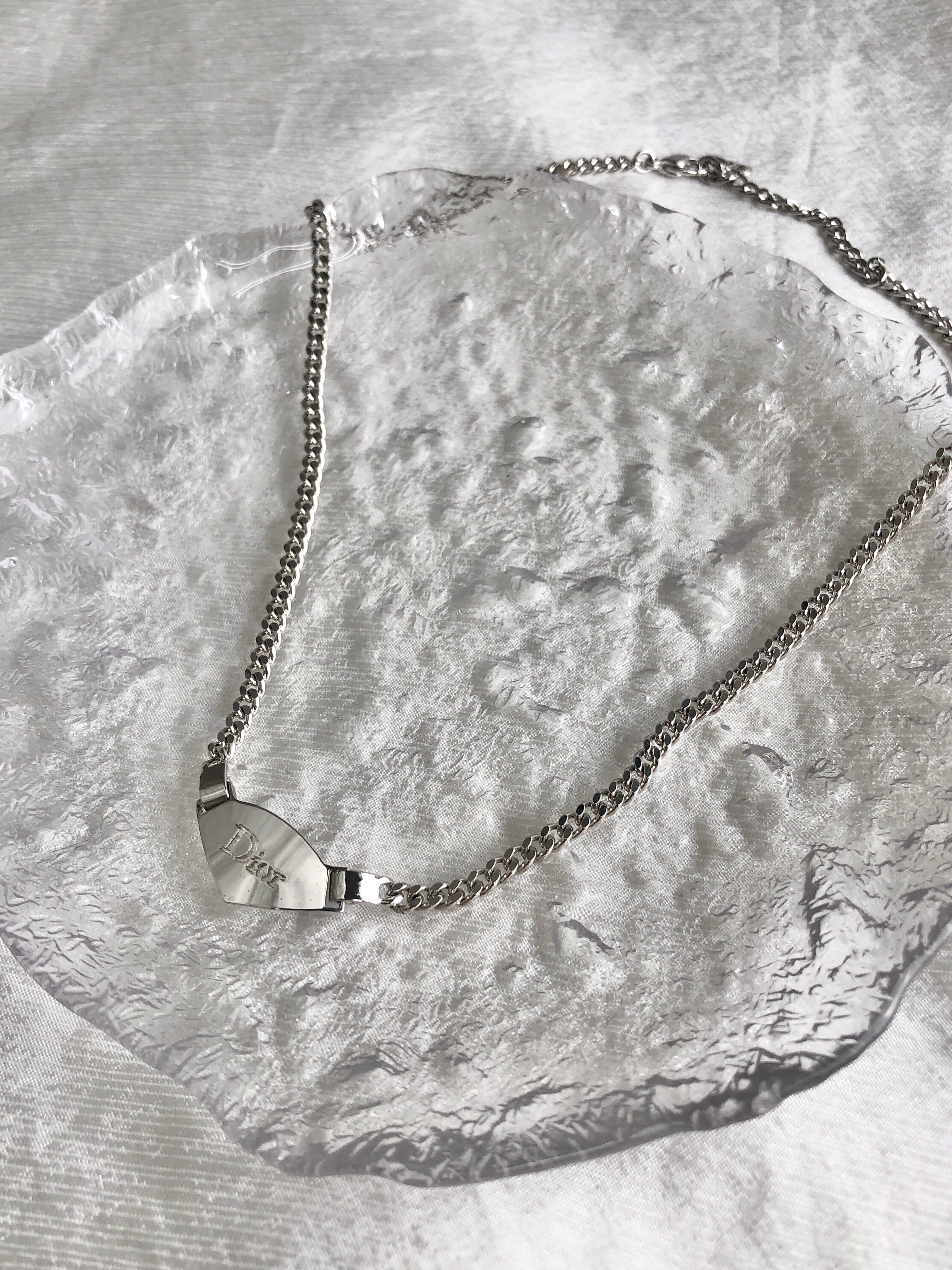 Christian Dior クリスチャン ディオール ネックレス シルバー ロゴ vintage ヴィンテージ オールド wjd284