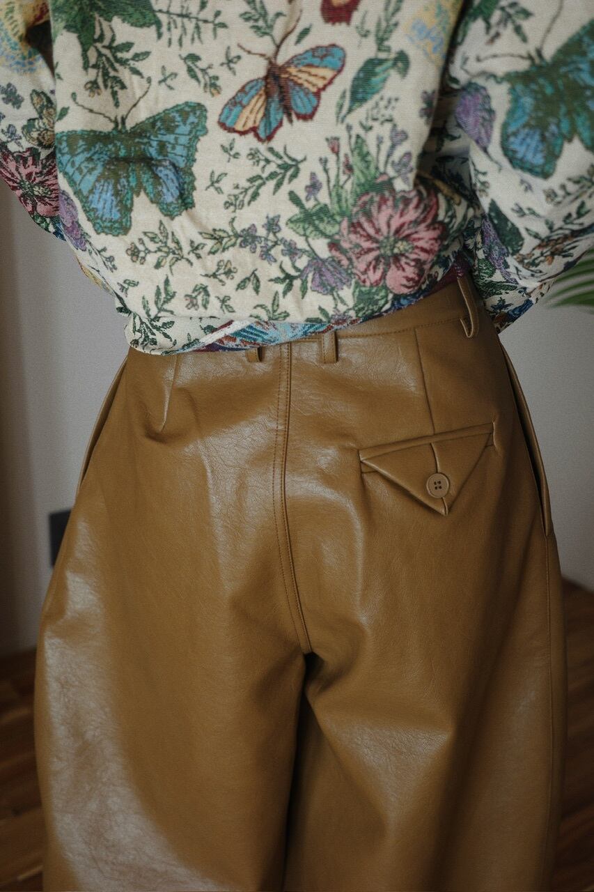 レザーカーブパンツ/ブラウン | osrsofficial