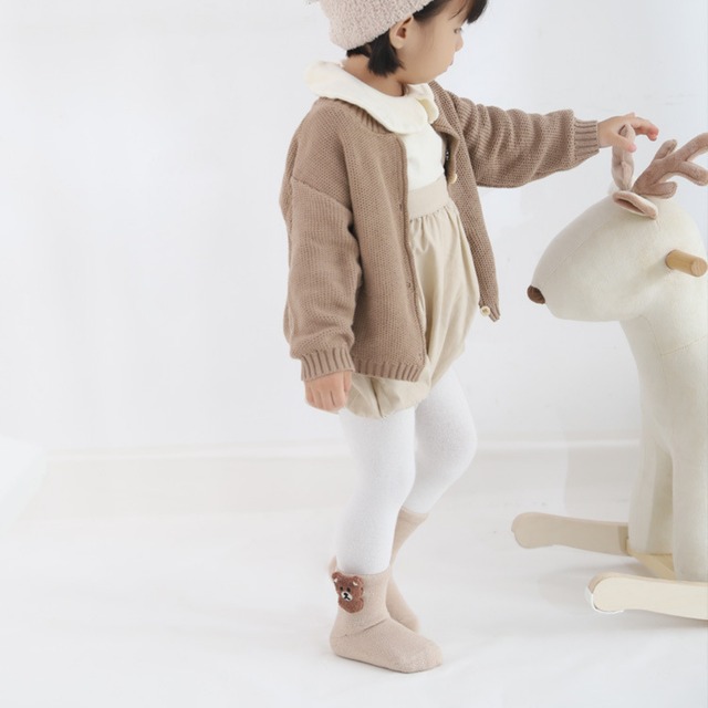 【即納】くまちゃんのあったかクルーソックス