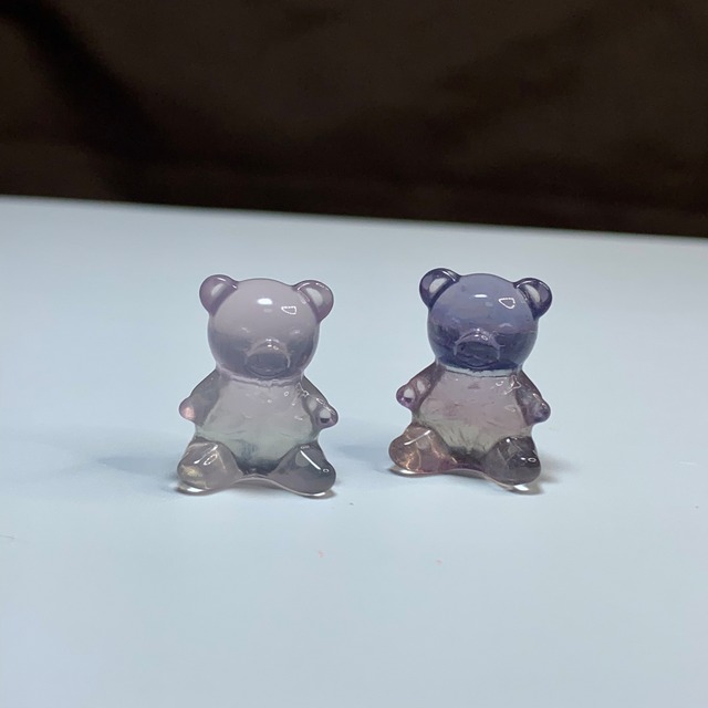 16.可愛い仲良しくまちゃんペア・フローライトくま