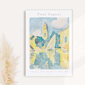 ポール・シニャック The Port, Saint-Tropez | AP122 | アートポスター 絵画 名画 船 ボート ヨット 雲 海 港 自然 風景画 点描画