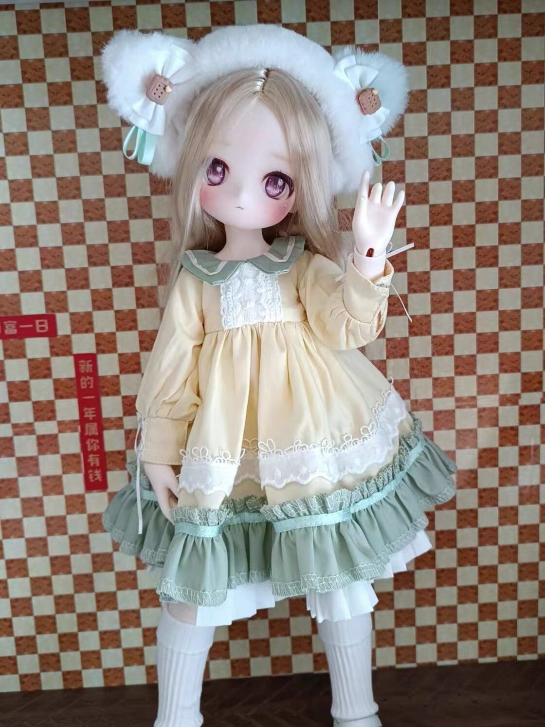 全3色！衣装セット ヘッドドレス 洋服 服 ドレス ワンピース BJD 1/4 1 