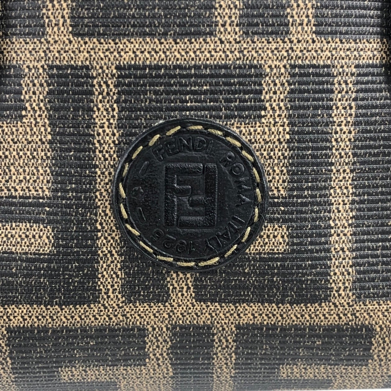 FENDI フェンディ ズッカ ショルダーバッグ ブラウン PVC レザー 2way