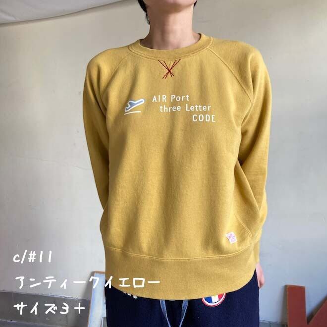 サイズ3+,5+ 裏起毛ロゴトレーナー 53C114 B柄 エアポート 3レター