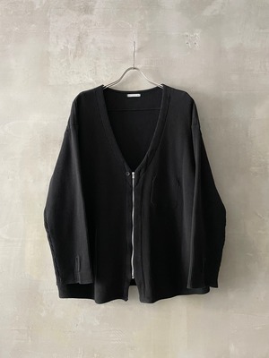 【 customer's used 】T/f Waffle Zip Cardigan 2021 (042) - complete black garment dyed