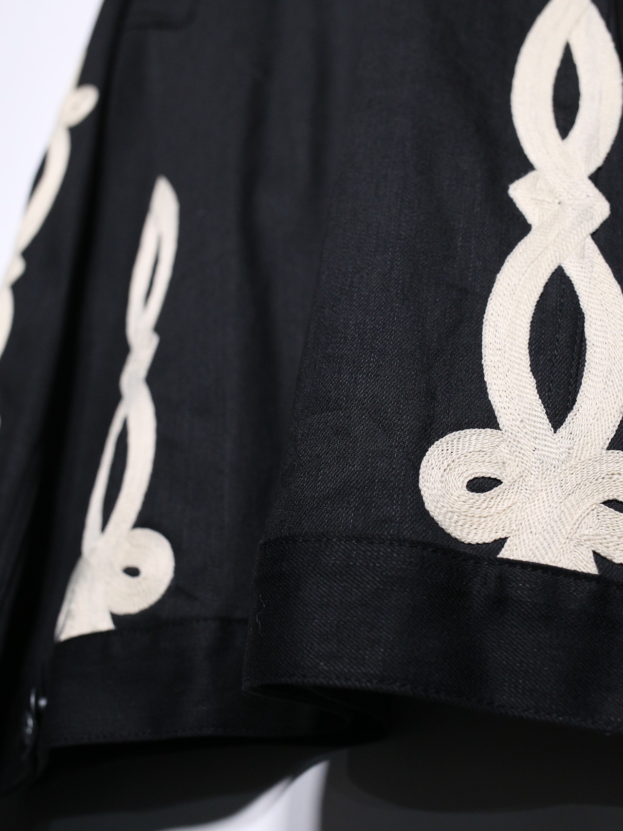 "AKOO" XXXL rope design black denim jacket - 16