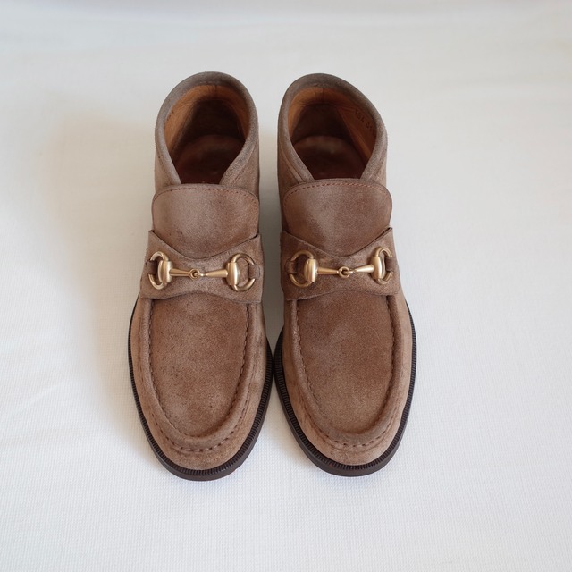 Gucci bit moccasin boot "suede"