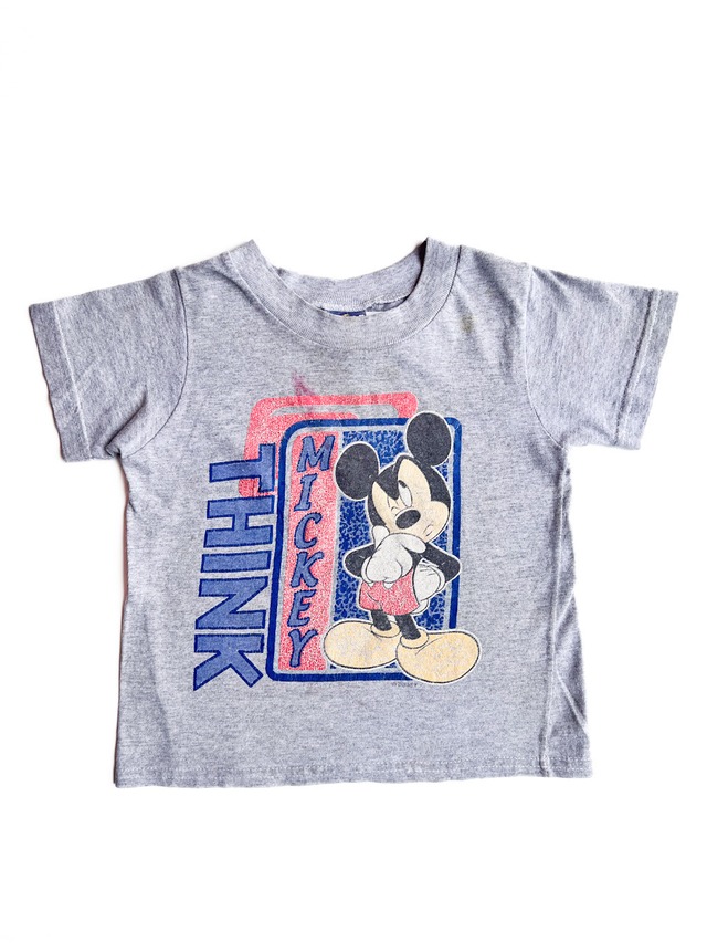 【100cm】VINTAGE 90's ミッキー Tシャツ【10365】※