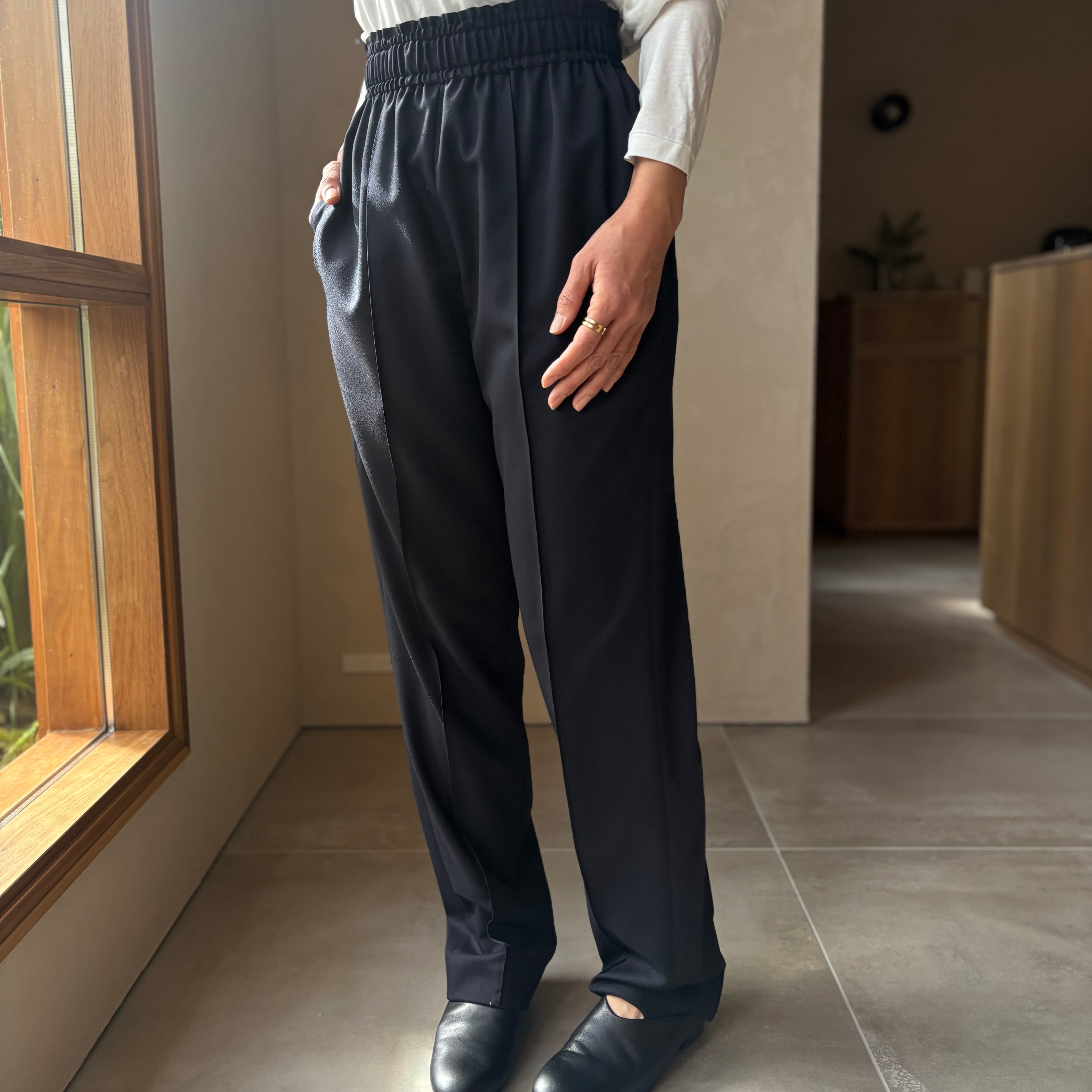 POSTELEGANT | Wool Twill Easy Trousers